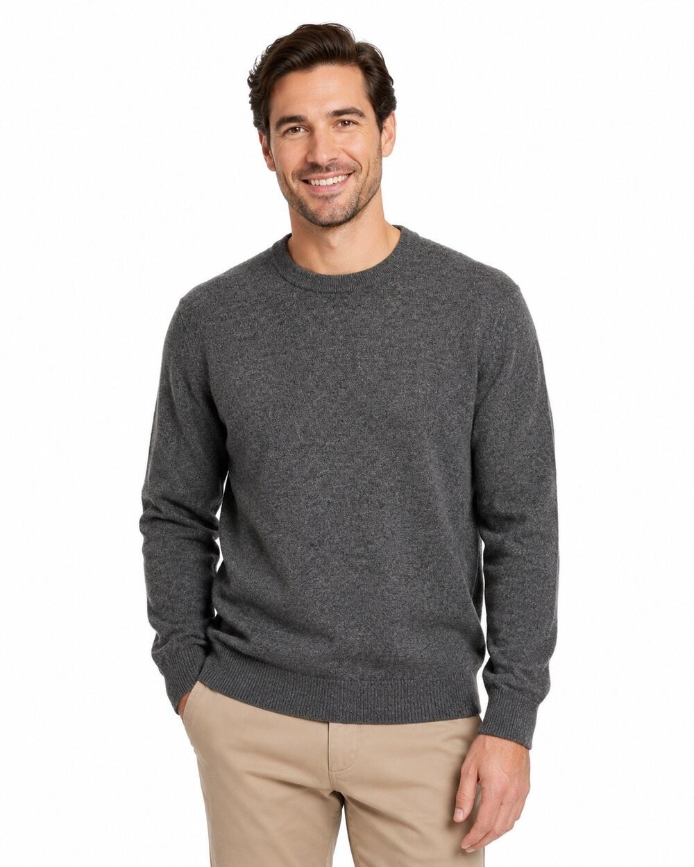 Club Room Men’s XL Merino Wool Blend Charcoal Gray Crewneck Sweater
